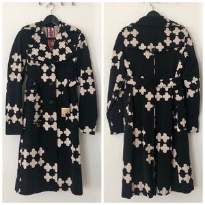 L.A.M.B Black White Canvas Trench Coat